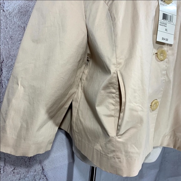 NWT Studio Works Coat Jacket Women’s XL Cream Lined Water Resistant Maternity - Picture 5 of 7